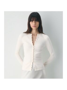 NWT Aritzia Wilfred Shelly Cardigan Sweater Light Birch Small